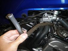 Removing crankcase breather hose - click for larger image